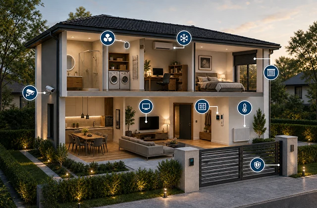 Moderna kuća s KNX automatizacijom rasvjete, sjenila, klime i sigurnosti