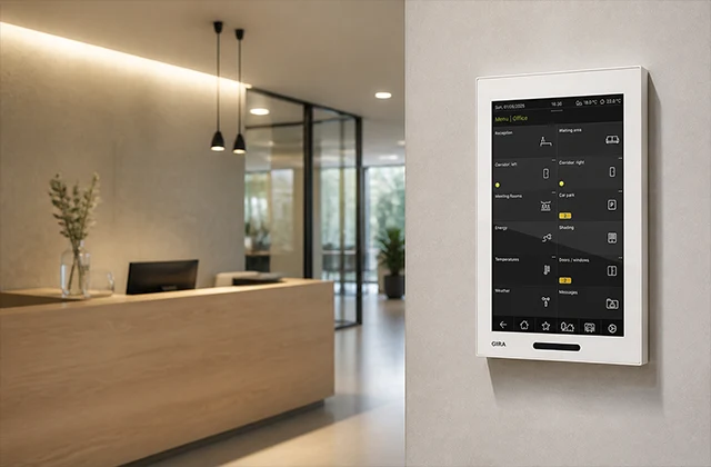 Gira G1 dodirni panel na recepciji ureda