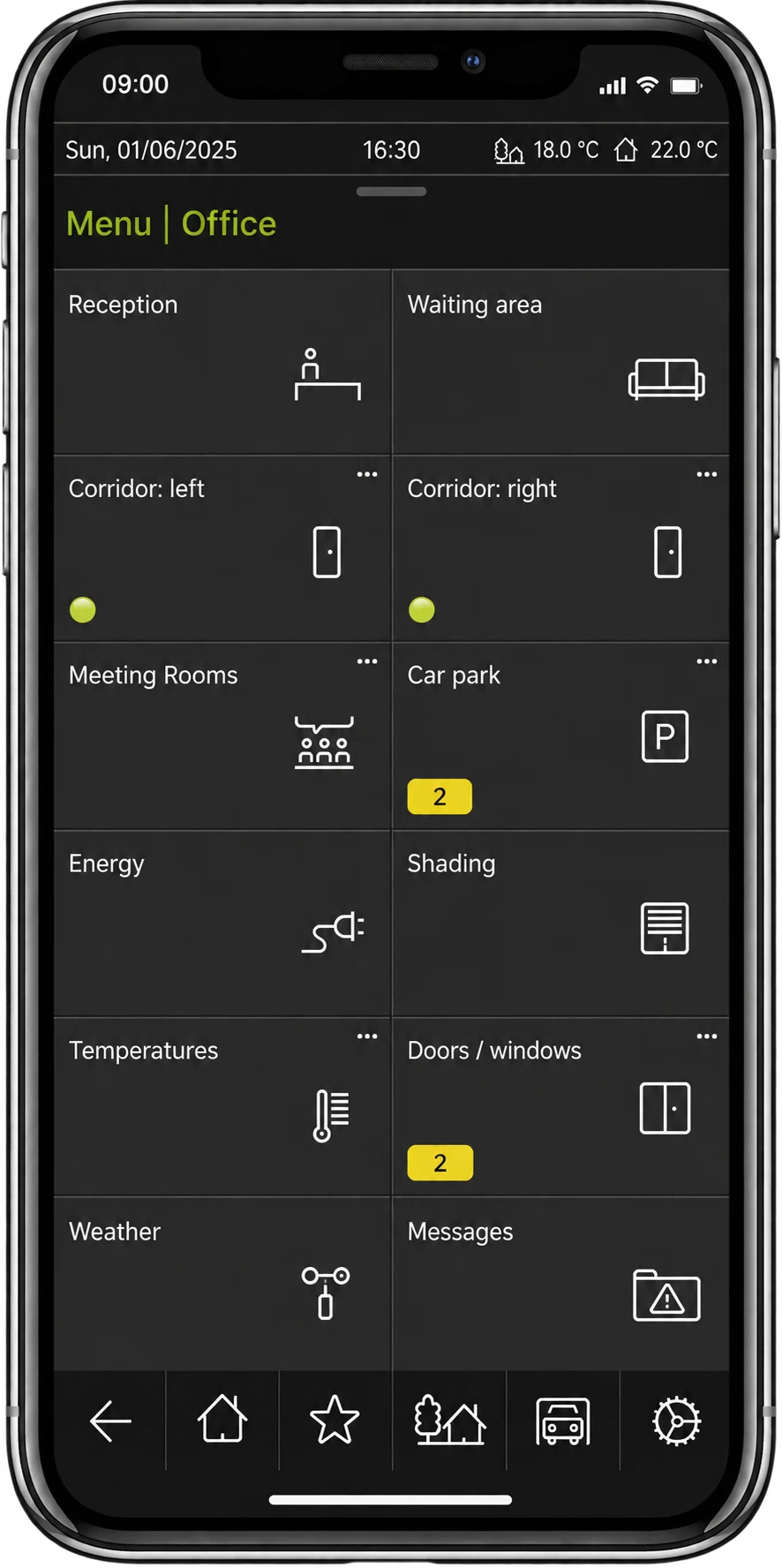 Gira X1 aplikacija na pametnom telefonu za upravljanje KNX scenama
