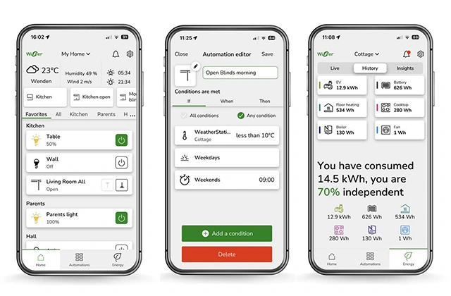 Schneider Electric aplikacija na pametnim telefonima – statusi i povratna informacija